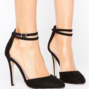 ASOS black heels with ankle strap- brand new